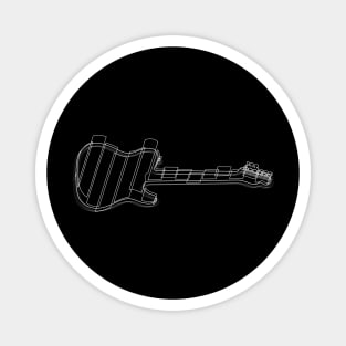 White line art guitar art Magnet